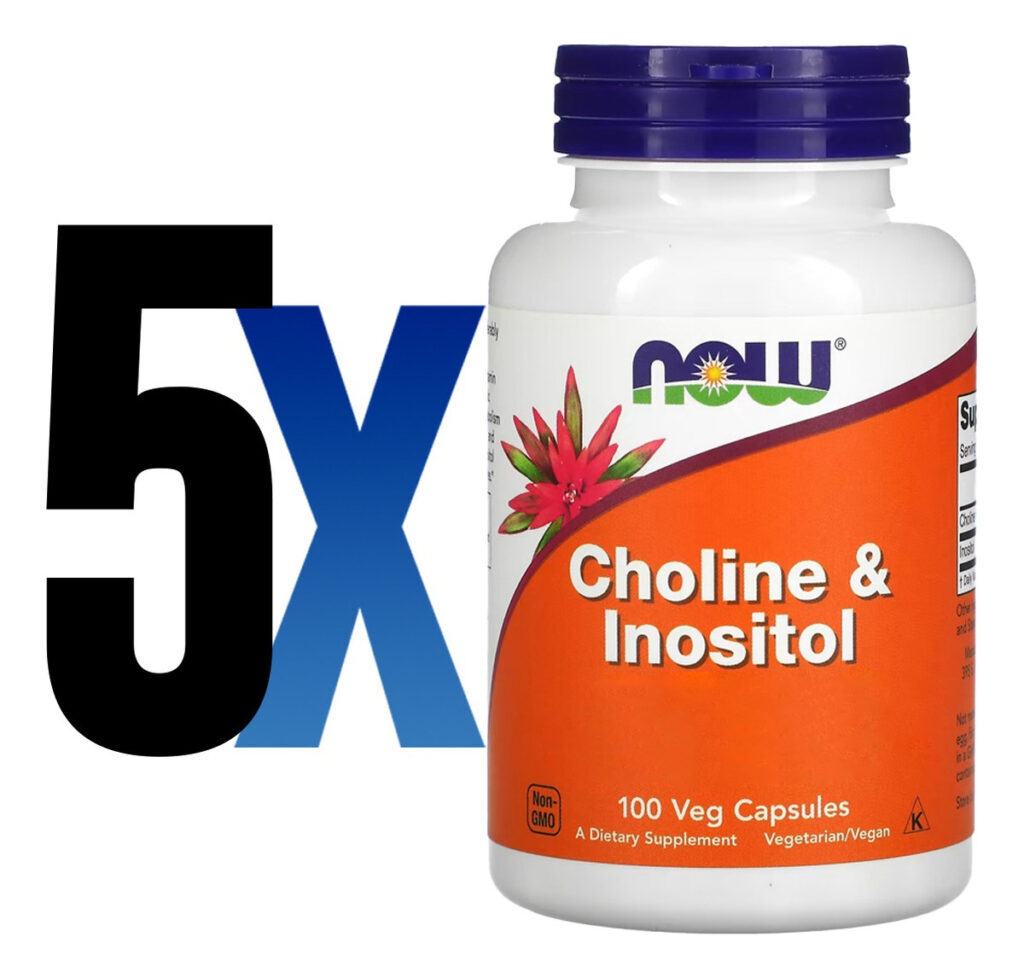 Colina E Inositol 250/250mg 100 Cáps Importado 5un Now Foods - Imagem 2