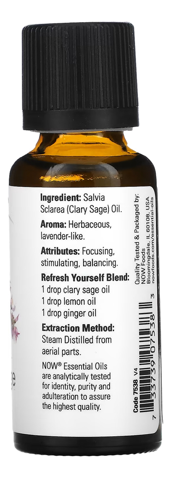 Óleo De Sálvia Esclaréia Now Foods 30ml Puro Importado - Imagem 2