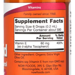 Vitamina E Now Foods 118ml D-alpha Tocoferol Importado 5un