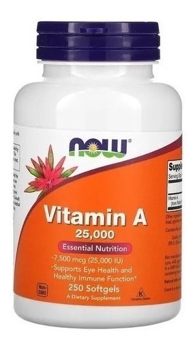 Now Foods Vitamina A 25.000 Ui 250cáps Softgel Importada