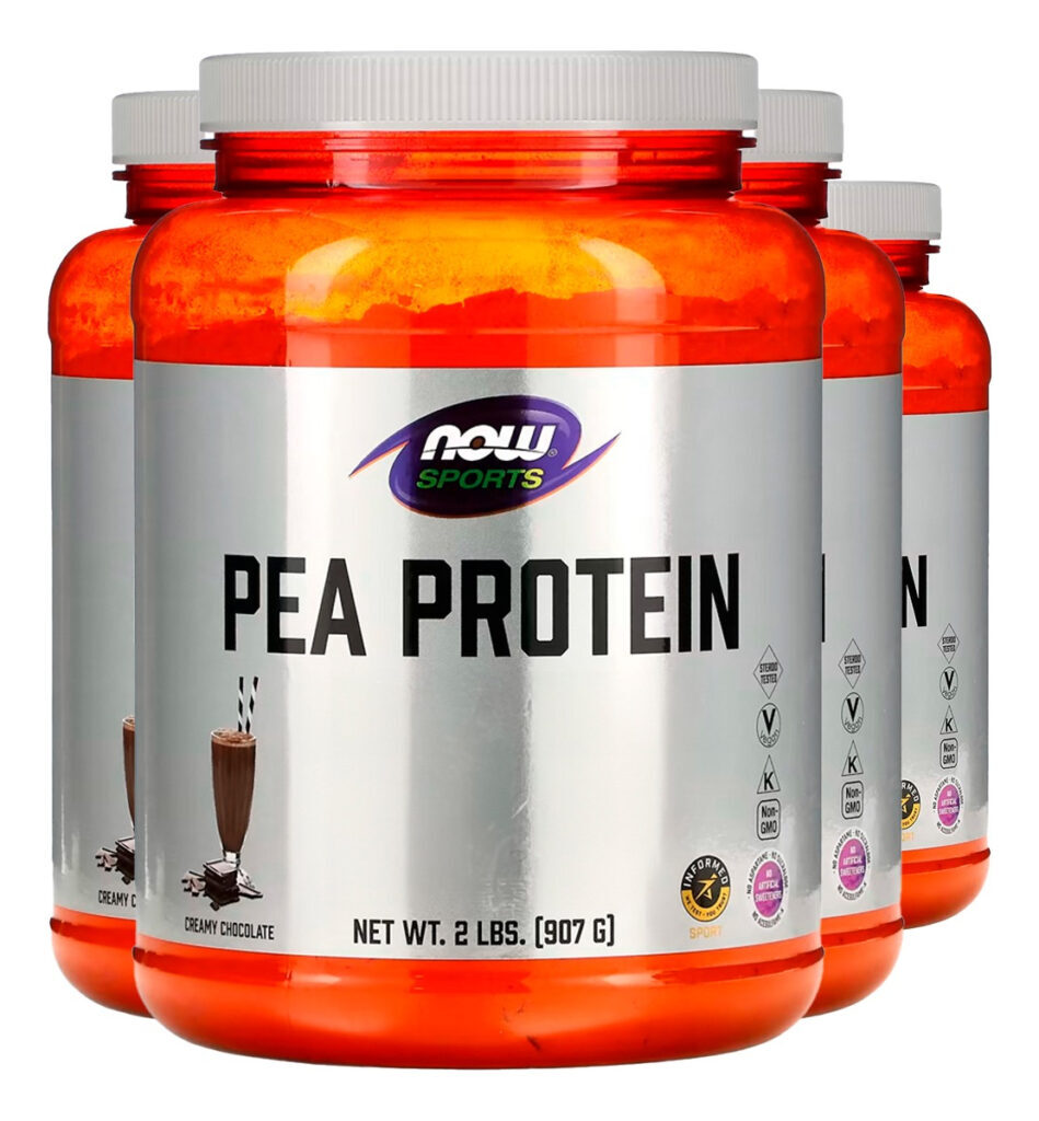 Proteína Pea Protein 907g Chocalate Importado 4un Now Foods