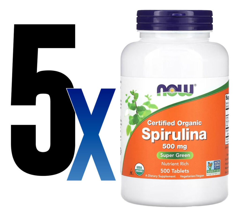 Spirulina Orgânica 500mg Now Foods 500 Tablets 5un - Imagem 2