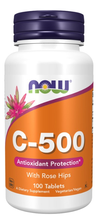 Vitamina C 500mg Com Rosa Mosqueta Now Foods 100tab Eua/usa Sabor Sem Sabor - Imagem 2