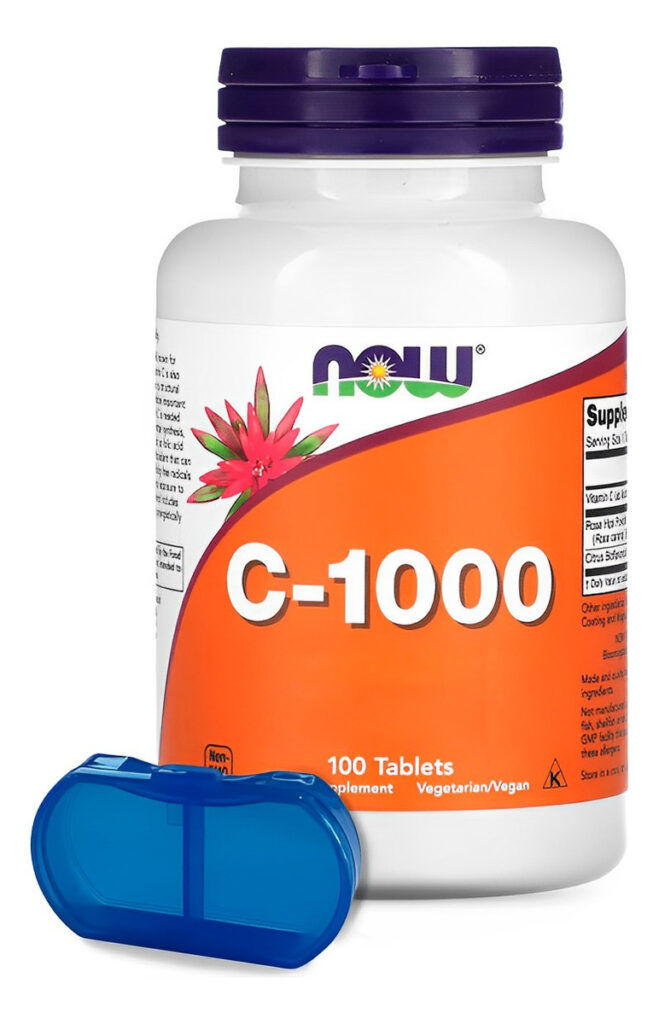 Now Foods Vitamina C 1000mg+r. Mosqueta 100tab +porta Cáps