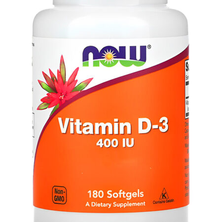 Vitamina D-3 Now Foods 400 Iu 180 Caps Softgels - Imagem 2