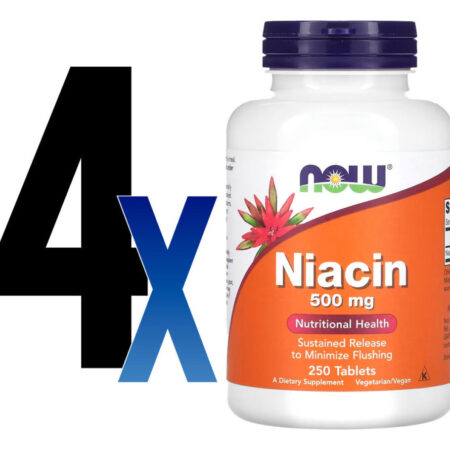 Niacina 500mg Now Foods Niacin Vitamina B-3 250 Tablets 4un - Imagem 2