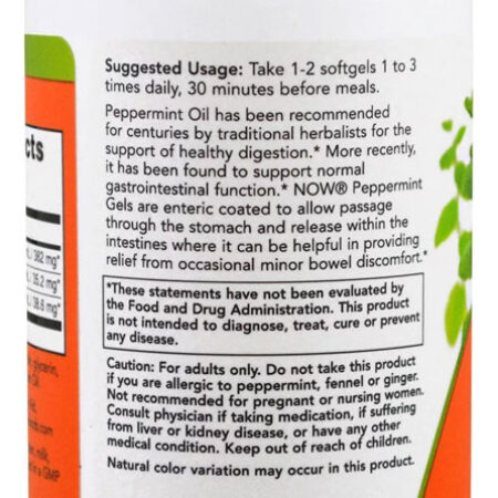 Géis Hortelã Pimenta Now Foods 90softgels + Porta Cápsulas - Imagem 3