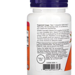 Vitamina D3 5000iu Now 120 Chewable Mastigável Importado 2un