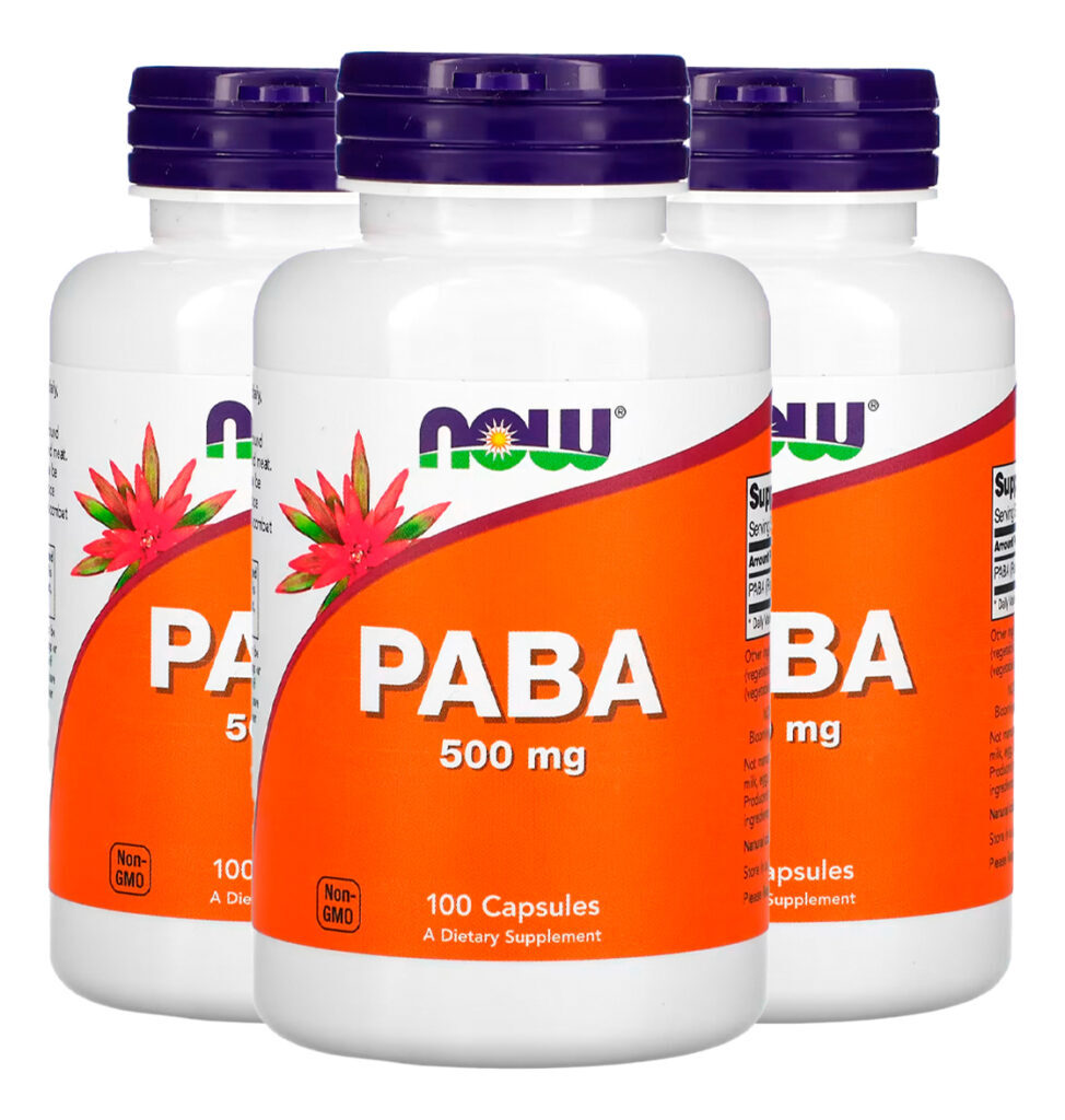Paba 500mg Now Foods 100 Cápsulas Importado 3un