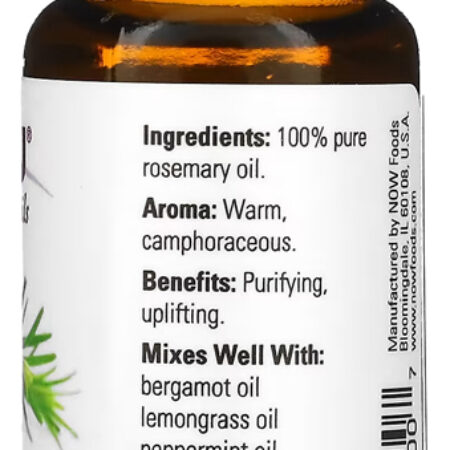 Óleo De Alecrim 30ml Now Foods 100% Puro Importado 3un - Imagem 3