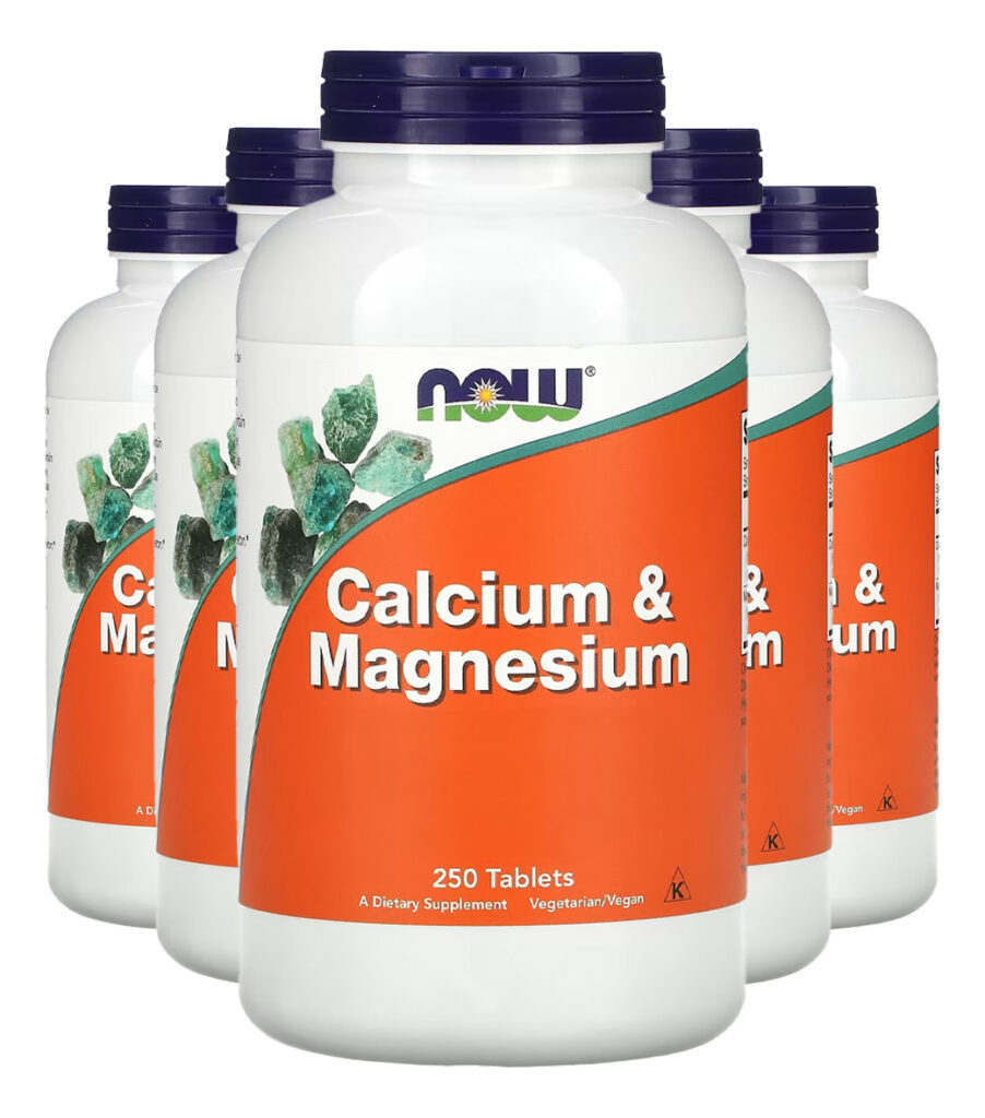 Cálcio E Magnésio 500/250mg 250 Tabs Importado 5un Now Foods
