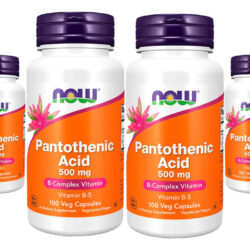 Ácido Pantotênico 500mg Now Foods Complexo B 100cap 4un