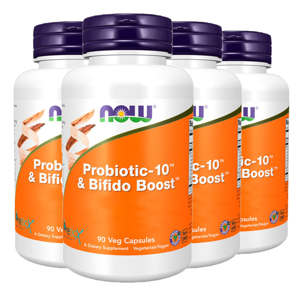 Probiótico 10 25 Bilhões Now Foods 90cap Importado 4un