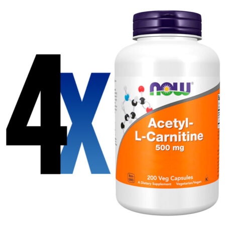 Acetil L-carnitina 500mg Now Foods 200veg Caps Importado 4un - Imagem 2