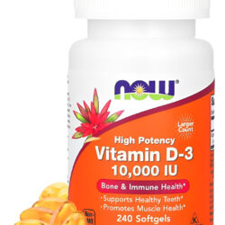 Now Foods Vitamina D3 250mcg Alta Potência 240soft Eua/usa