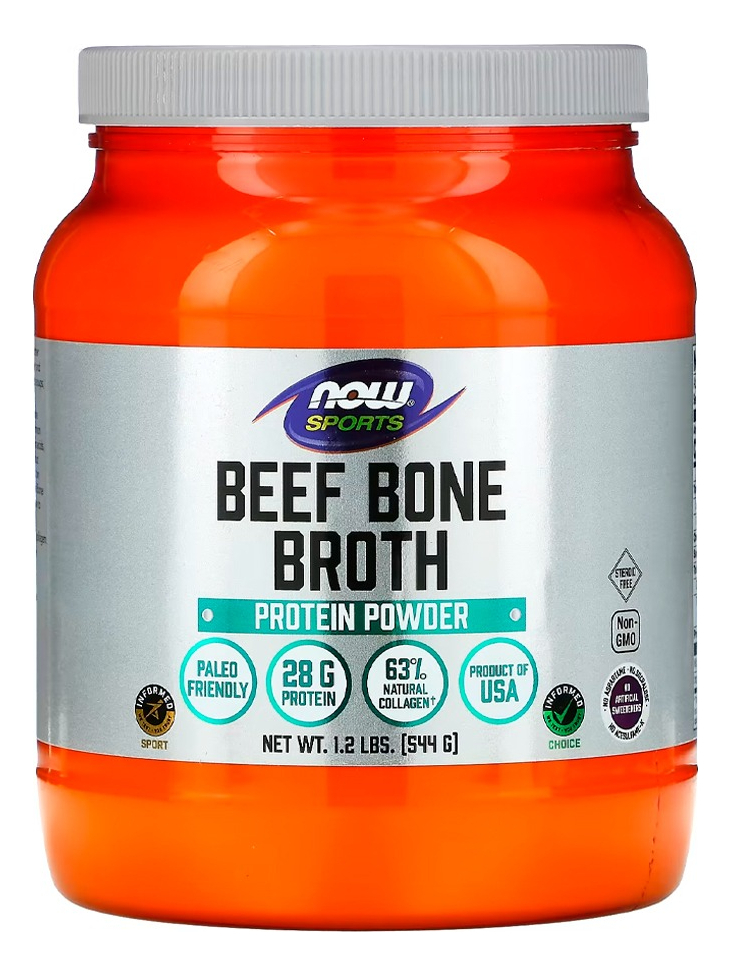 Beef Bone Broth Proteína Pó Now Foods 544 G Importado