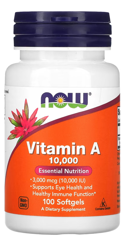 Now Foods Vitamina A 10.000ui 100cap Distribuidor Autorizado