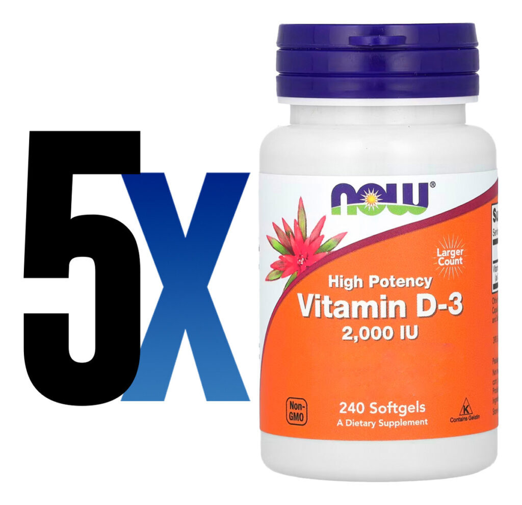 Vitamina D3 2000 Iu 240softgels Importado 5un Now Foods - Imagem 2