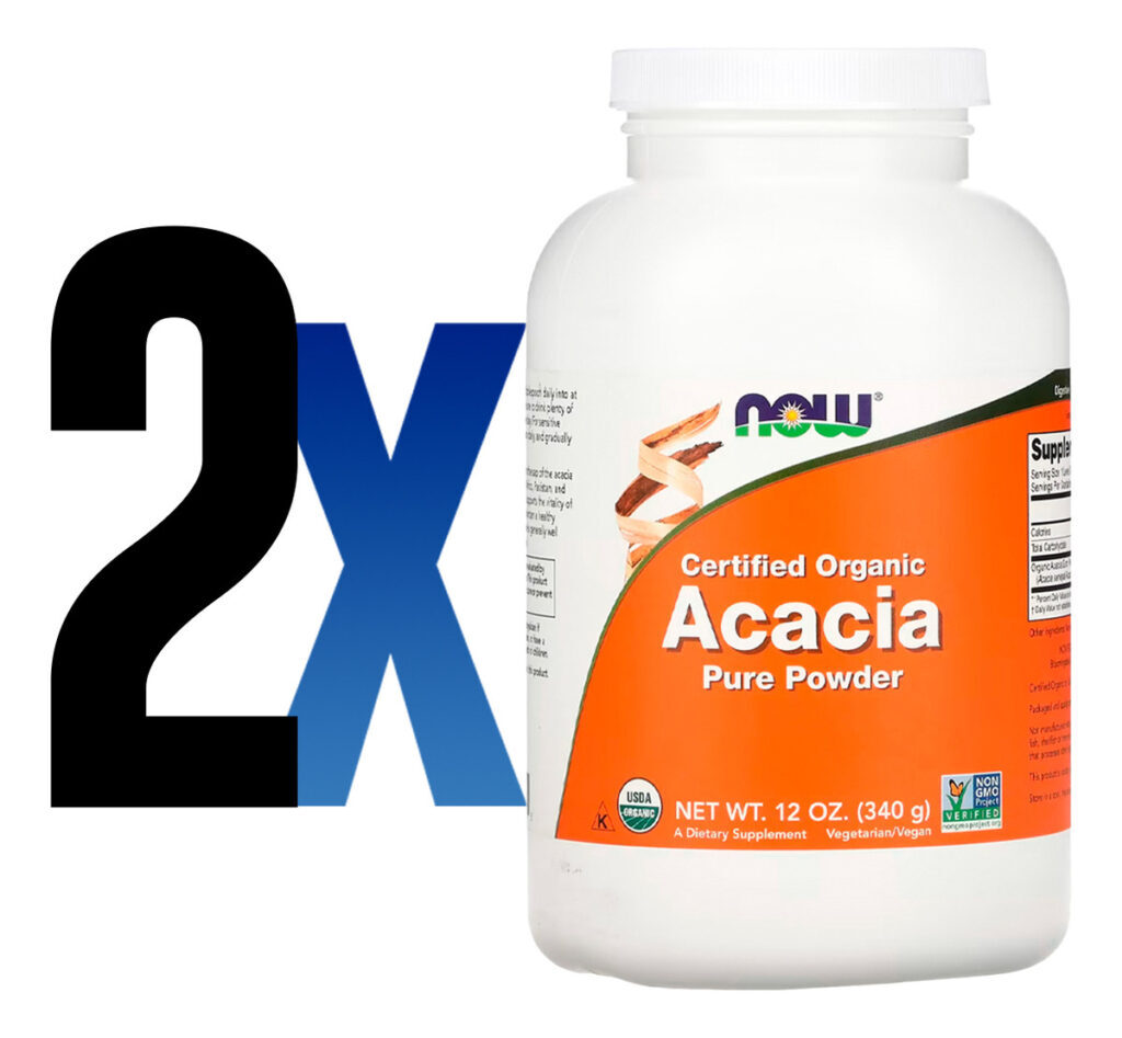 Acácia Pó Orgânico 340g Puro Importado 2un Now Foods - Imagem 2
