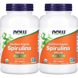 Spirulina Orgânica 500mg Now Foods 500 Tablets 4un