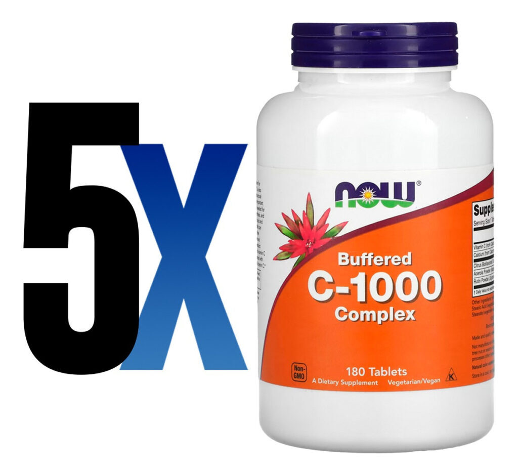Complexo Vitamina C 1000mg 180 Tabls Importado 5un Now Foods - Imagem 2