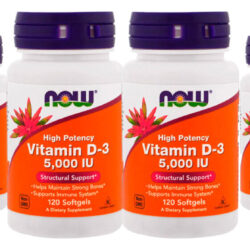 Vitamina D3 5000iu Alta Potencia Now 120 Softgels 4un