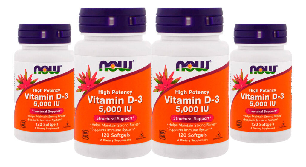 Vitamina D3 5000iu Alta Potencia Now 120 Softgels 4un