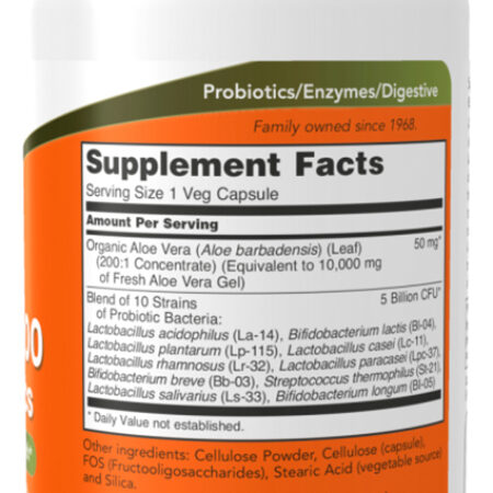 Aloe Vera E Probióticos Now Foods 60 Cáps + Porta Cápsulas - Imagem 2
