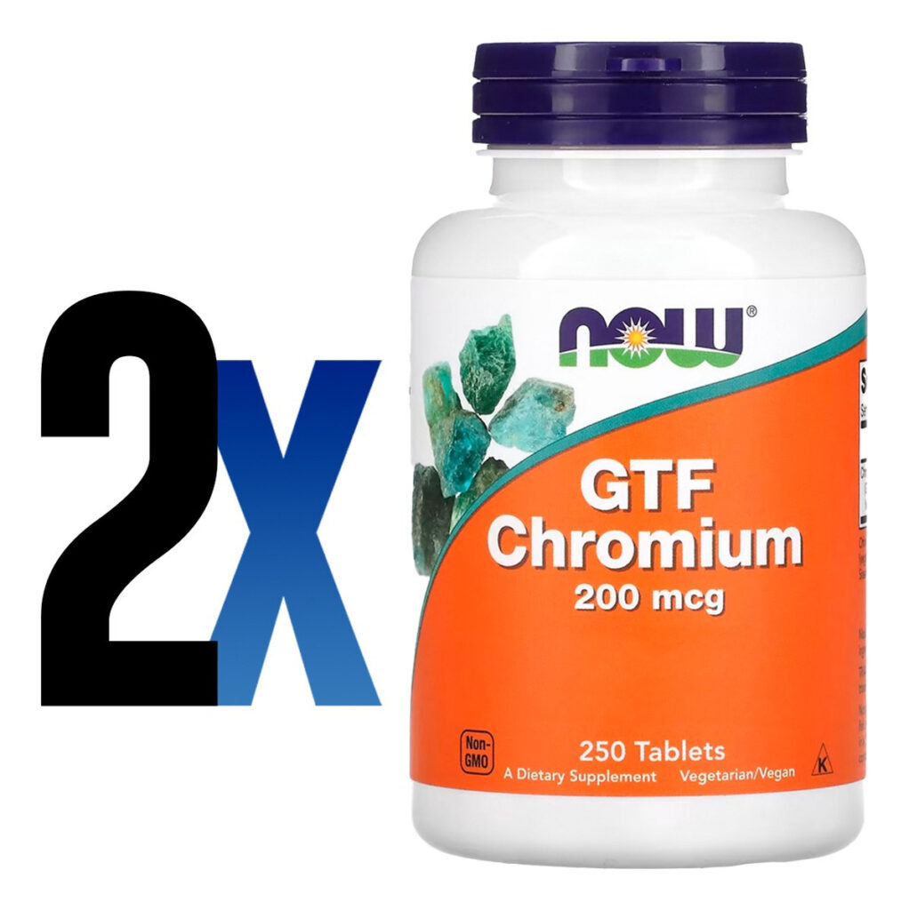 Cromo Gtf 200mcg Forma Ativa 250tabs Importado 2un Now Foods - Imagem 2