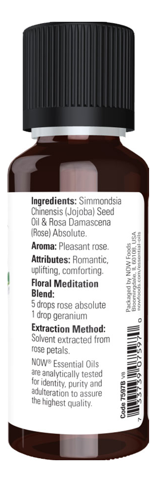Mistura Óleo De Rosa Absoluto Now Foods 30ml Importado - Imagem 2