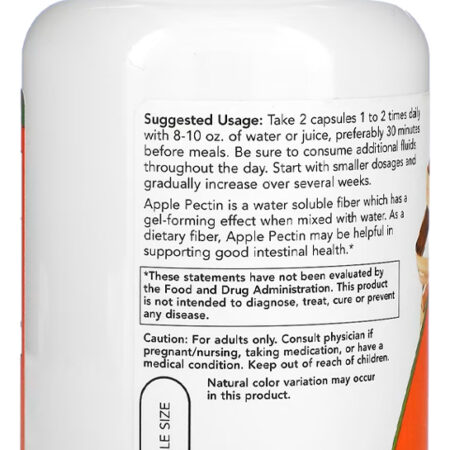 Pectina De Maçã 700mg 120 Cáps Importado 4un Now Foods - Imagem 3