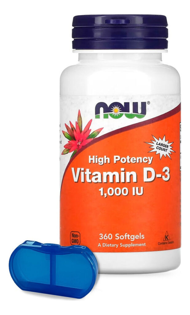Vitamina D.3 Now Foods 360softgels + Porta Cápsulas