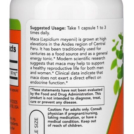 Maca Peruana 500mg Now Foods 100veg Caps - Imagem 3