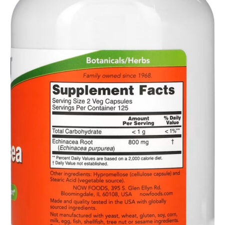 Equinácea 400mg 250 Cáps Importado 5un Now Foods - Imagem 4