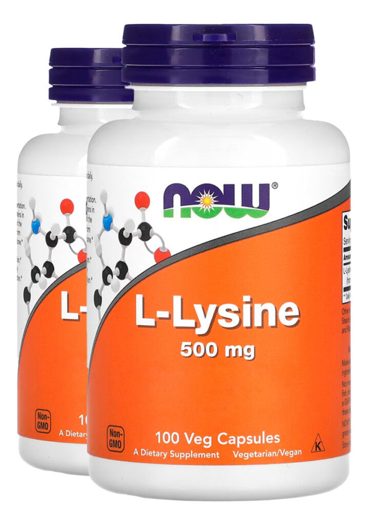 L-lisina 500mg L-lysine 100 Veg Caps Importado 2un Now Foods