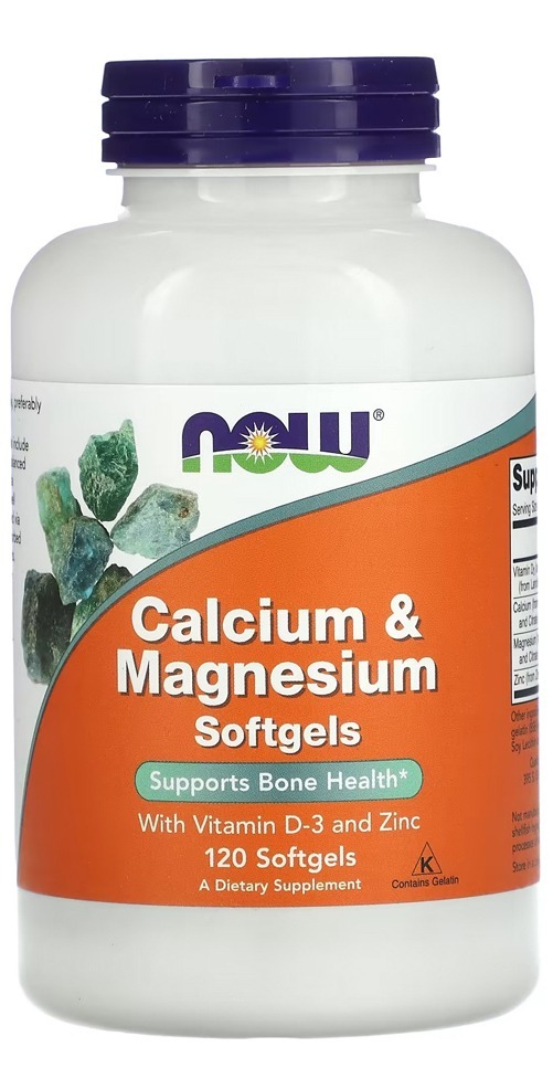Cálcio Magnésio Now Foods Vitamina D3 Zinco 120soft Eua/usa