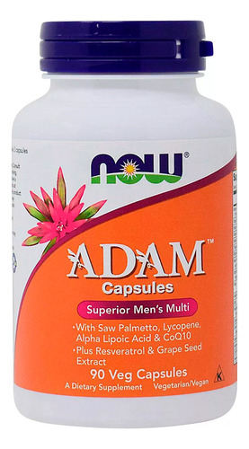Multivitaminico Adam Now Foods P/ Homens 90 Veg Caps Sabor Sem Sabor