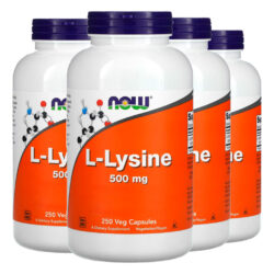 L-lisina 500mg Now Foods L-lysine 250 Veg Caps Importado 4un