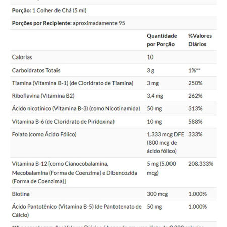 Ultra B-12 Vitamina Complexo B 473ml Importado 4un Now Foods - Imagem 4