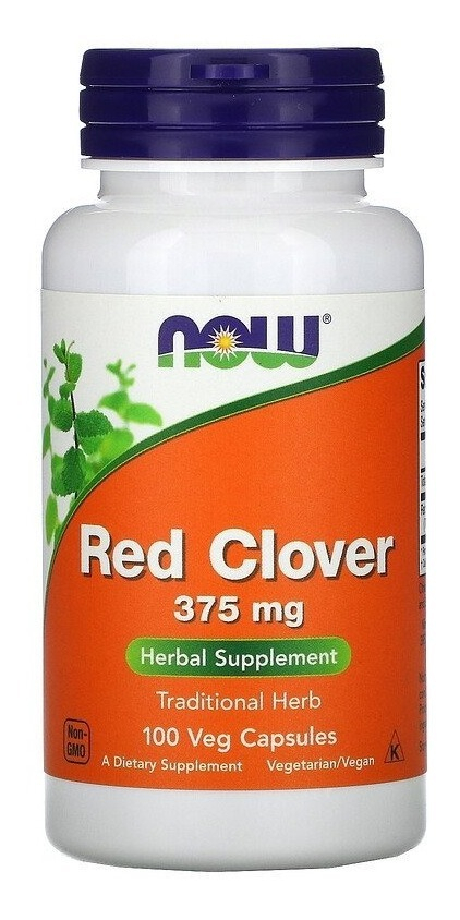 Trevo Vermelho - Red Clover 375mg Now Foods 100 Caps - Usa Sabor Without Flavor
