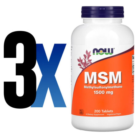 Msm 1500mg 200 Tablets Importado 3un Now Foods - Imagem 2