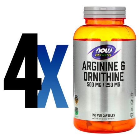 Arginina Ornitina 500mg/250mg 250cap Importado 4un Now Foods - Imagem 2