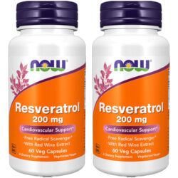 Resveratrol 200mg Now Foods Extrato Vinho Tinto 60caps 2un