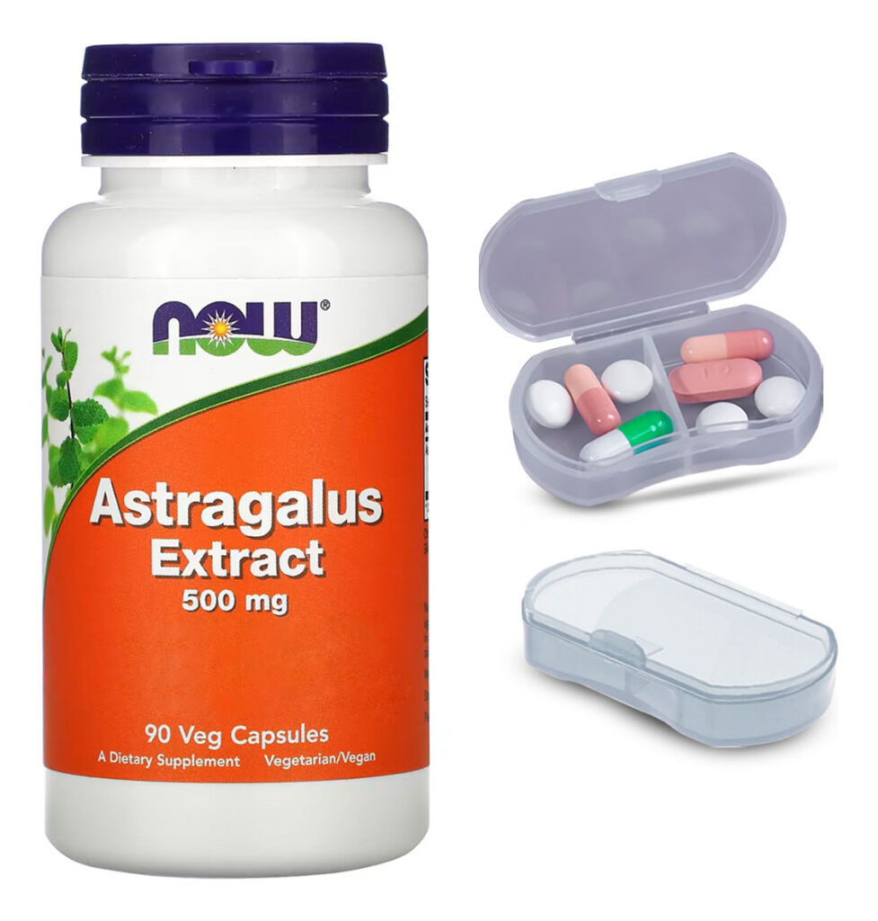 Astragalus Erva Chinesa Now Foods 90 Cáps + Porta Cápsulas