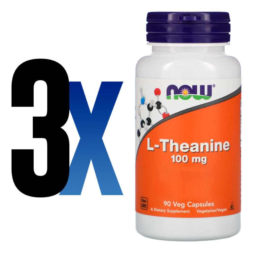 L-theanine Teanina 100mg Now Foods 90 Veg Cáps Importado 3un - Imagem 2