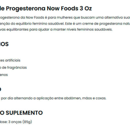 Progesterona Now Foods Creme Pele 85g Importado - Imagem 4