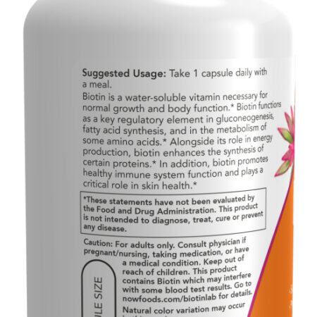 Suplemento Now Energy Production Biotina De Biotin 10 Mg De 120 Un - Cápsula - Imagem 2