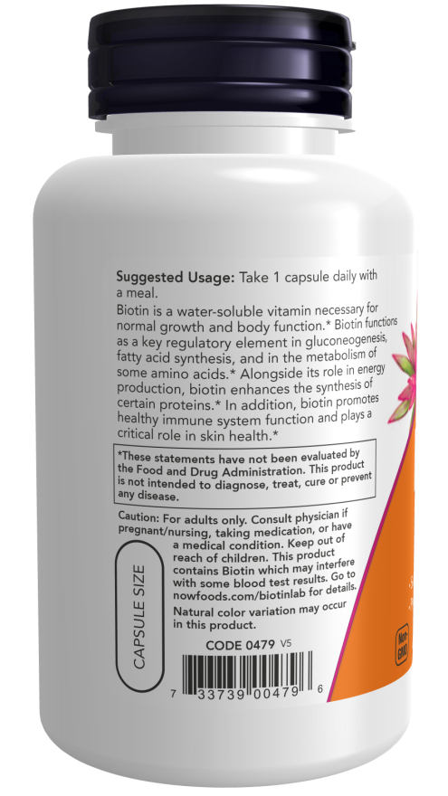 Suplemento Now Energy Production Biotina De Biotin 10 Mg De 120 Un - Cápsula - Imagem 2
