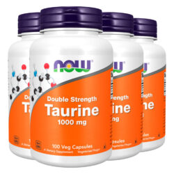 Taurina 1000mg Dupla Força Now Foods 100 Cáps Importado 4un
