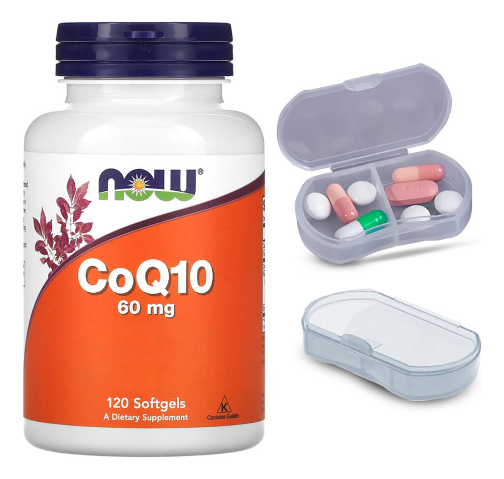 Coenzima Coq10 60mg+omega3 Now Foods 120sof + Porta Cápsulas